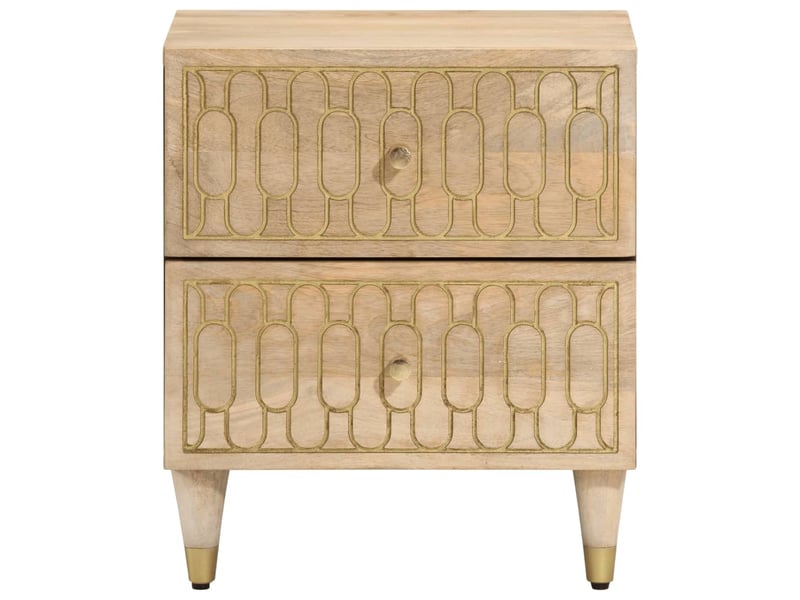  Tables de chevet 2 pièces 40x33x46 cm bois de manguier solide  - Conforama C