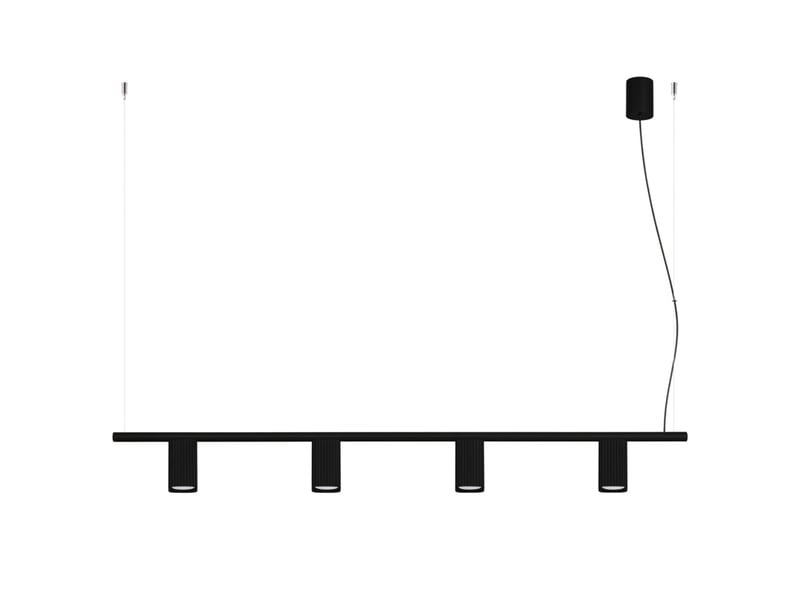  Lustre rayo 4 noir aluminium moderne 208x122x6cm SL.3172 - Conforama A