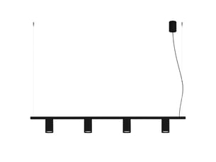 Lustre rayo 4 noir aluminium moderne 208x122x6cm