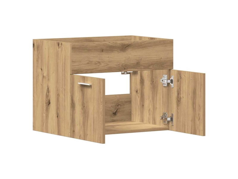  Meuble sous-vasque salle de bain en chêne massif 60x38.5x46cm bois d'ingénierie  - Conforama E
