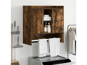 Étagère flottante, étagère suspendue montage mural chêne fumé 80 x 36 x 80 cm cf42494