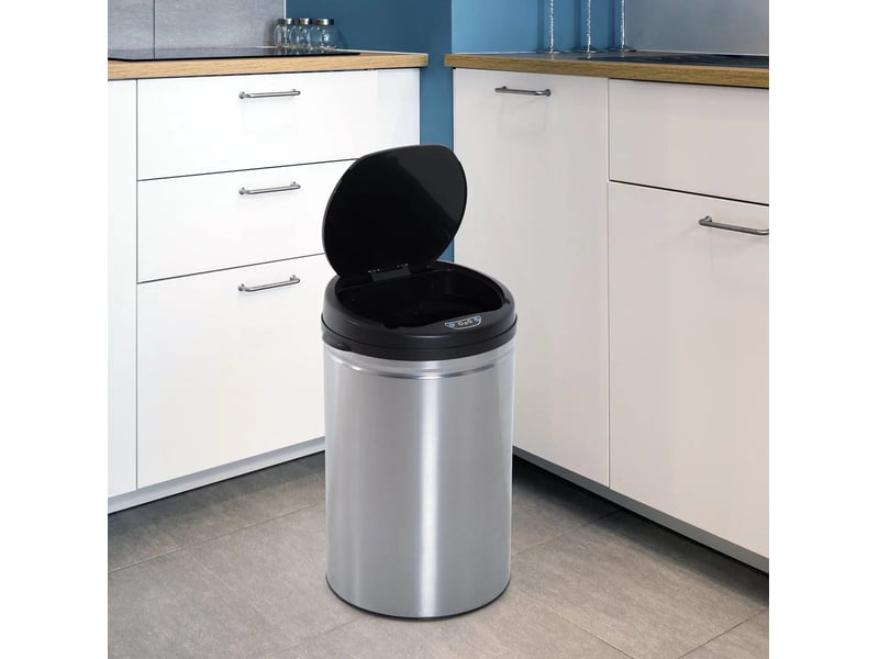 Poubelle automatique à capteur infrarouge 30 l ø30,5 x h51,5 cm – noire – ouverture hygiénique sans contact - Conforama B
