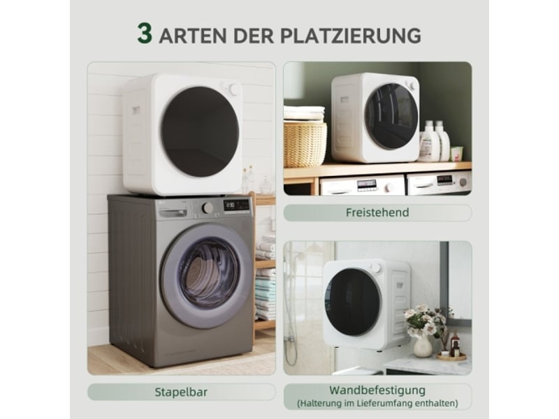 Mini sèche-linge blanc 4 kg, 5 programmes, 60 °c, 800400 w, tambour inox réversible - Conforama D