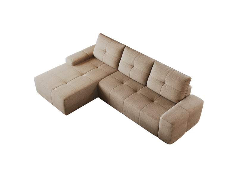  Canapé d’angle 3 places en tissu kaki, 262x172x82 cm  - Conforama A