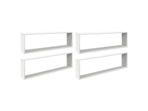 Lot de 4 étagères cube murales, armoires de rangement blanc 100x15x30cm bois d'ingénierie cf42740