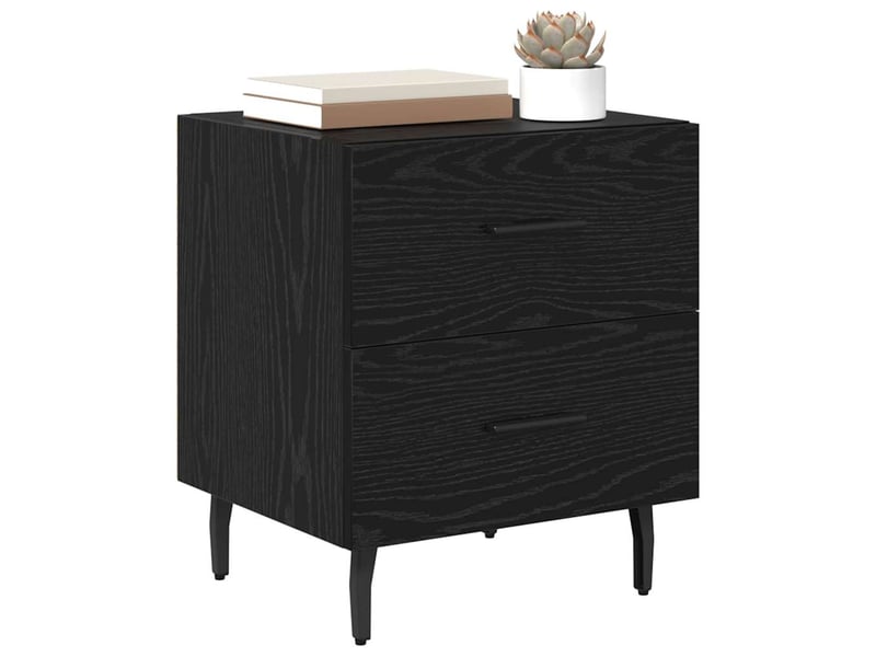  Table de chevet avec tiroir chêne noir 40 x 35 x 47,5 cm  - Conforama C