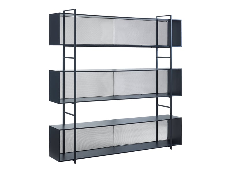  Étagère design intemporel salon chambre meuble de rangement autoportante randaberg 180 x 180 x 33 cm noir 03_0011145  - Conforama A