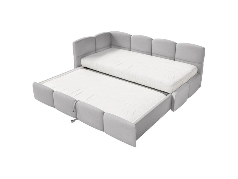 Selsey cloudy - lit rembourré - 170x185 cm - chenille gris clair - côté gauche Cloudy - Conforama D
