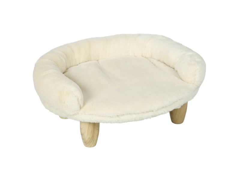 Canapé pour enfent 47x40x20 cm – crème – housse amovible, pieds en bois et patins de protection antidérapants - Conforama A