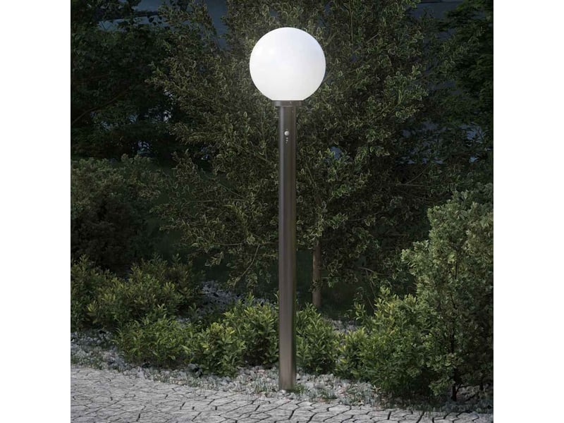 Borne lumineuse, lampadaire avec détecteur 120 cm en acier inoxydable ip44 - Conforama B