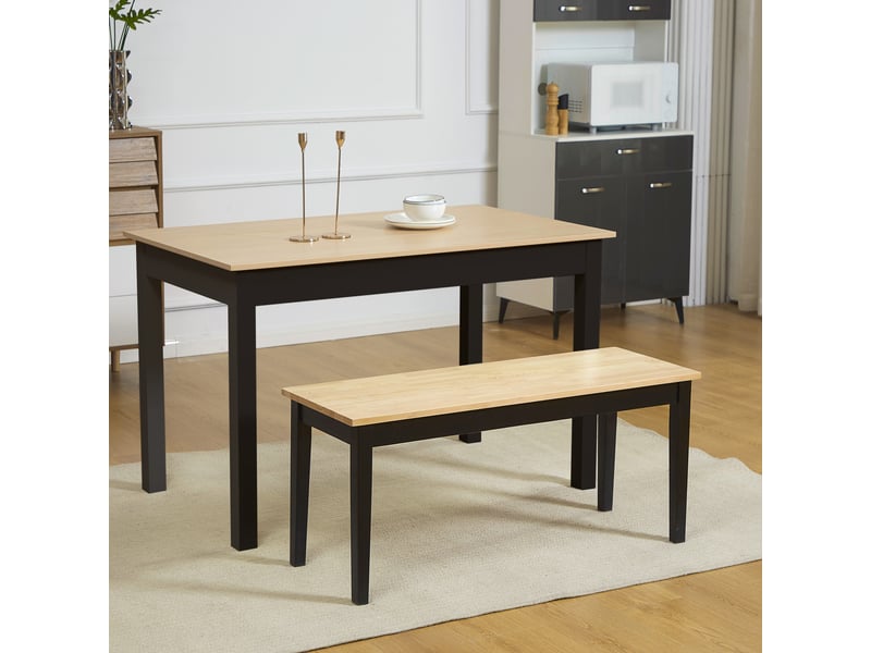  Banc 2 places 102x36x45 cm patins antidérapants bois naturel  - Conforama B
