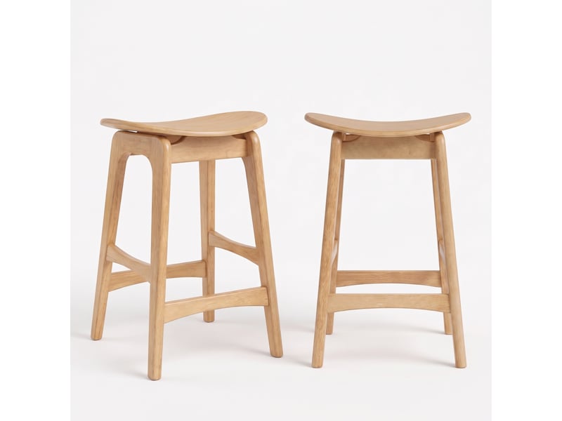  Lot de 2 tabourets pour îlot central 63 cm en bois clair-jude Jude - Conforama A