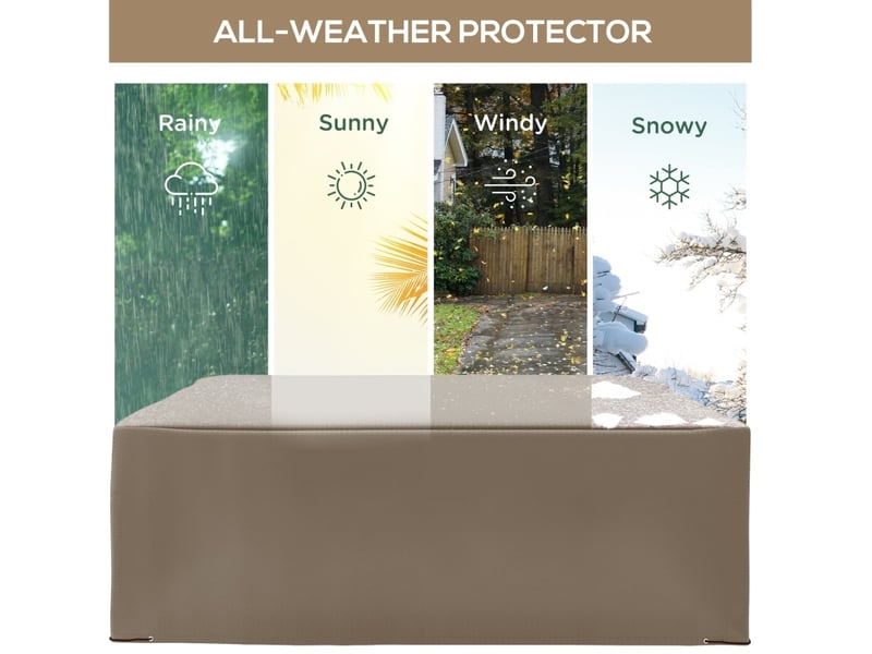 Housse de protection mobilier de jardin 275 x 205 x 90 cm – beige – imperméable et anti-uv avec cordon de serrage - Conforama D