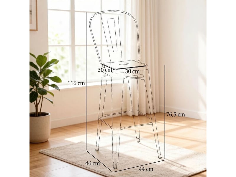 Chaise repas dossier amovible chaise empilable dossier haut tabouret de comptoir élégant - Conforama C