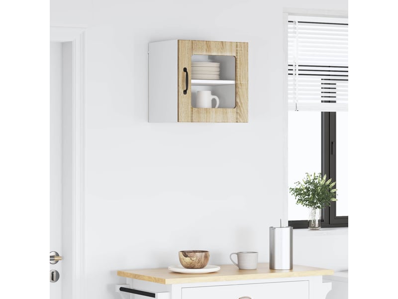  Meuble mural de cuisine, cabinet en verre mural chêne sonoma 40x31x40cm shl9787  - Conforama D