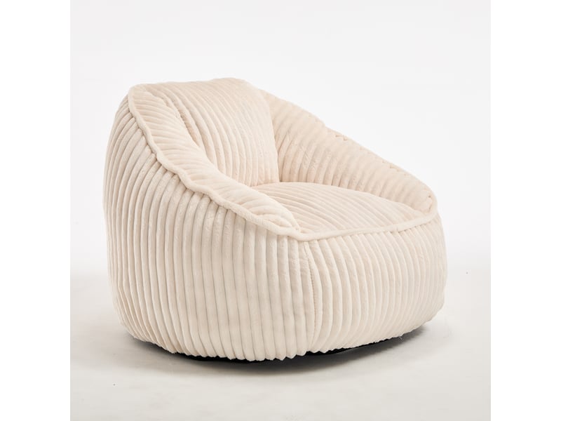  Pouf fauteuil en velours côtelé avec mousse à mémoire de forme, doux et confortable  - Conforama E