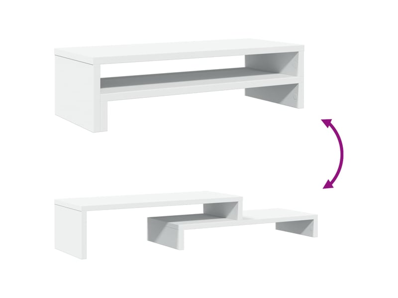 Support de moniteur table meuble bureau 54 x 22 x 15 cm bois d'ingénierie blanc 02_0044888  - Conforama E