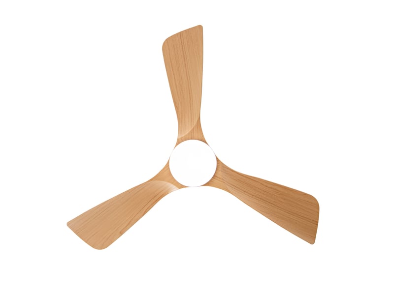 Ventilateur de plafond avec lampe, luminaire led silencieux, métal et abs aspect bois 106 cm 42 pouces moteur dc réversible, blanc et naturel - Conforama D