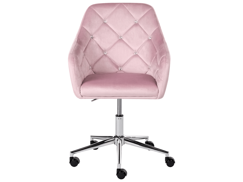 Chaise de bureau veloria velours rose pastel  - Conforama E
