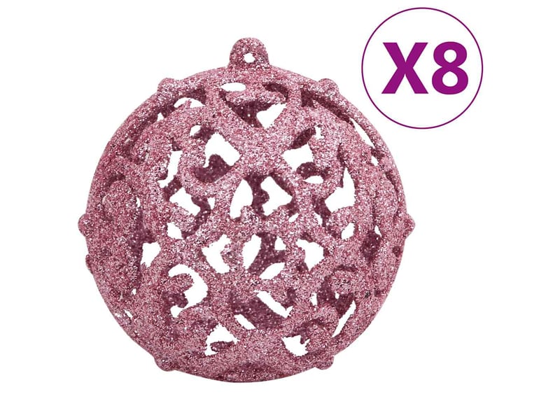  Ensemble de boules de noël 111 pièces rose polystyrène  - Conforama D