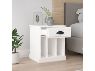 Lot de 2 tables de chevet - cabinet de chevet - table de nuit blanc brillant 43x36x50 cm