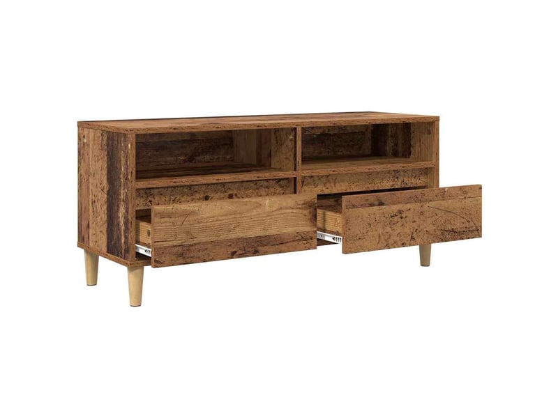  Meuble tv - banc tv - meuble de rangement 100 x 34,5 x 44,5 cm bois ancien bois d'ingénierie  - Conforama E