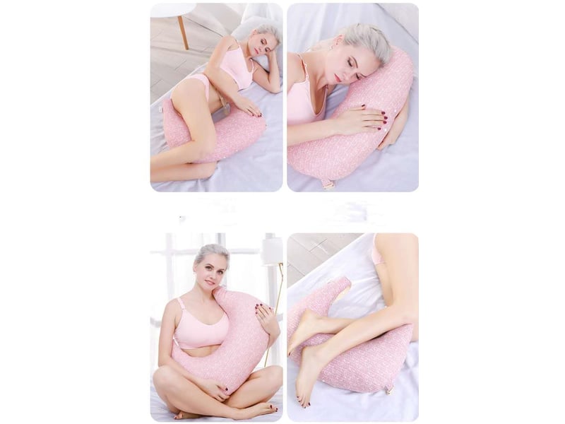  Coussin d'allaitement ergonomique avec bandoulière – rose  - Conforama D