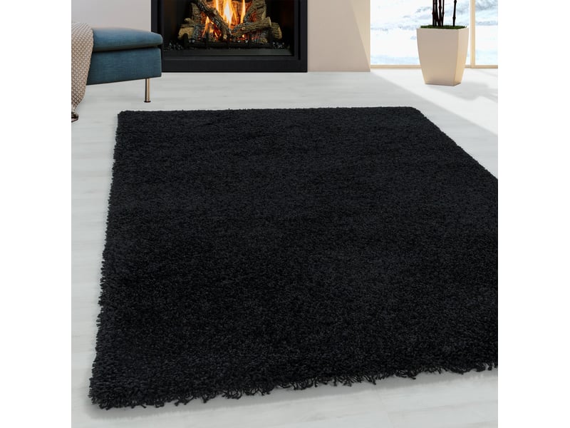 Doux - tapis à poils longs doux - noir 200 x 290 cm SYDNEY2002903000BLACK - Conforama B