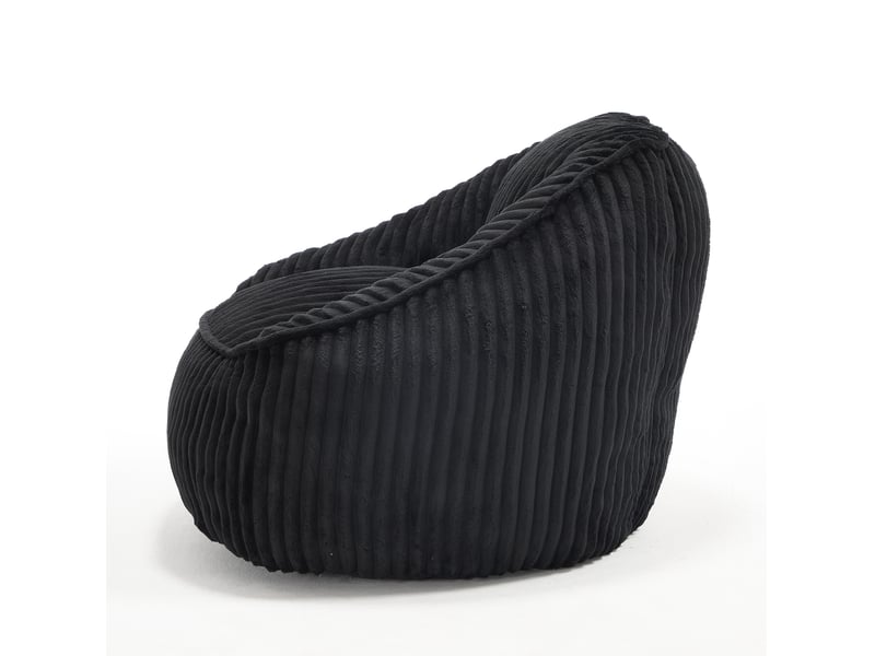  Pouf fauteuil confortable 92x98x73 cm, doux et moelleux, mousse à mémoire de forme, tissu chenille, noir  - Conforama A