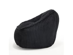 Pouf fauteuil confortable 92x98x73 cm, doux et moelleux, mousse à mémoire de forme, tissu chenille, noir
