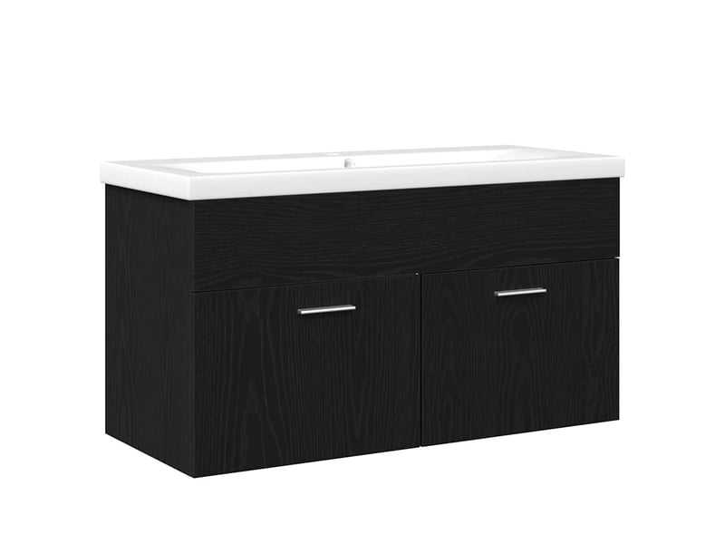  Armoire de salle de bain, cabinet de salle de bain chêne noir 90 x 38,5 x 46 cm cf65073  - Conforama A