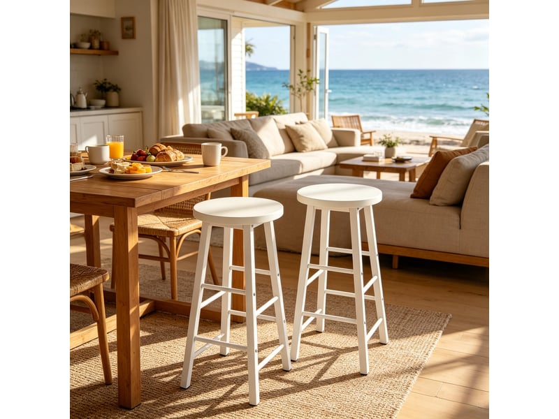 Tabourets de bar élégance lot de 2, avec repose-pieds, cuisine, petit-déjeuner et table modernes - Conforama D