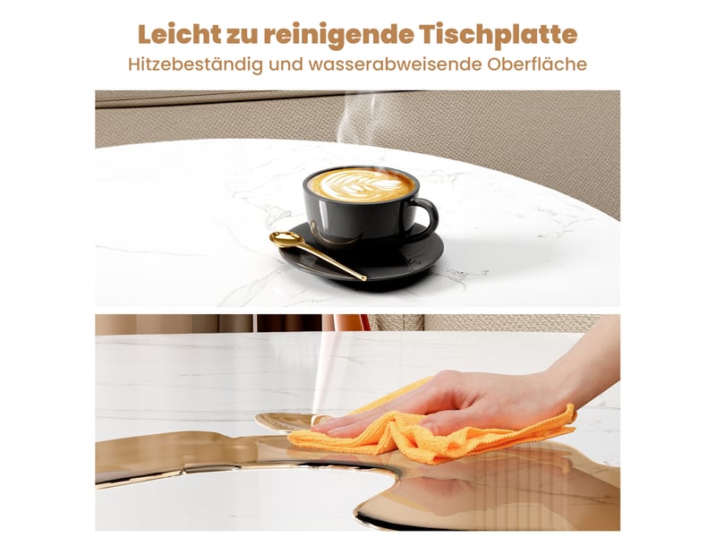  Tcqpz table basse 2 pièces 45 x 80 cm et 33,5 x 60 cm plateau aspect marbre  - Conforama E