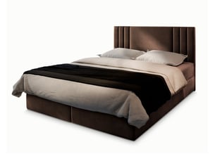Lit avec rangement 140x200 cm <strong>MASSENO</strong>  <strong></strong> coloris marron