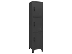 Armoire à casier, rangement de bureau anthracite 38x45x180 cm acier shl5700