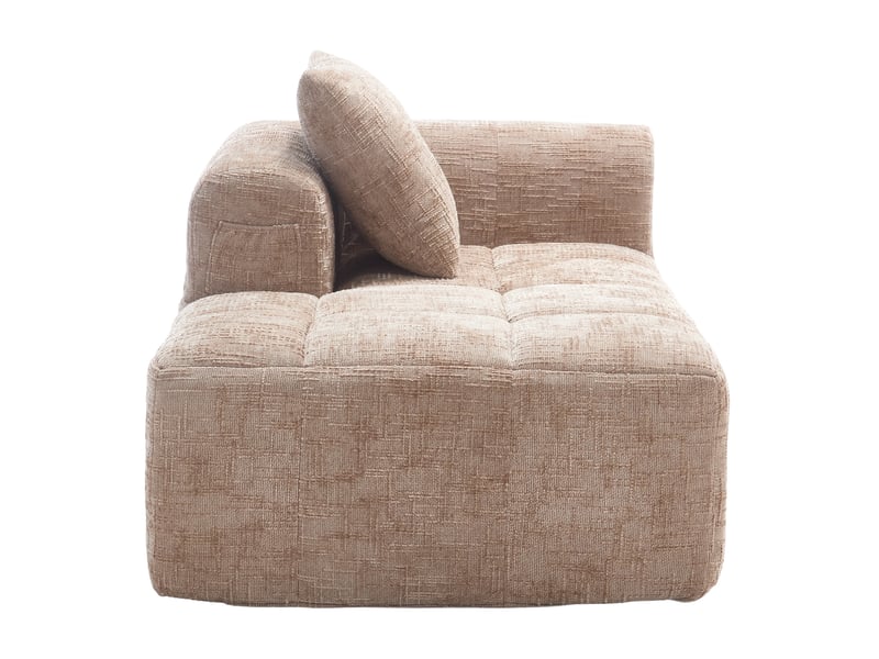  Canapé droit 158x90x60cm, chenille+mousse, agréable canapé chaise longue avec coussin, poches latérales, kaki  - Conforama A