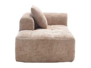 Canapé droit 158x90x60cm, chenille+mousse, agréable canapé chaise longue avec coussin, poches latérales, kaki