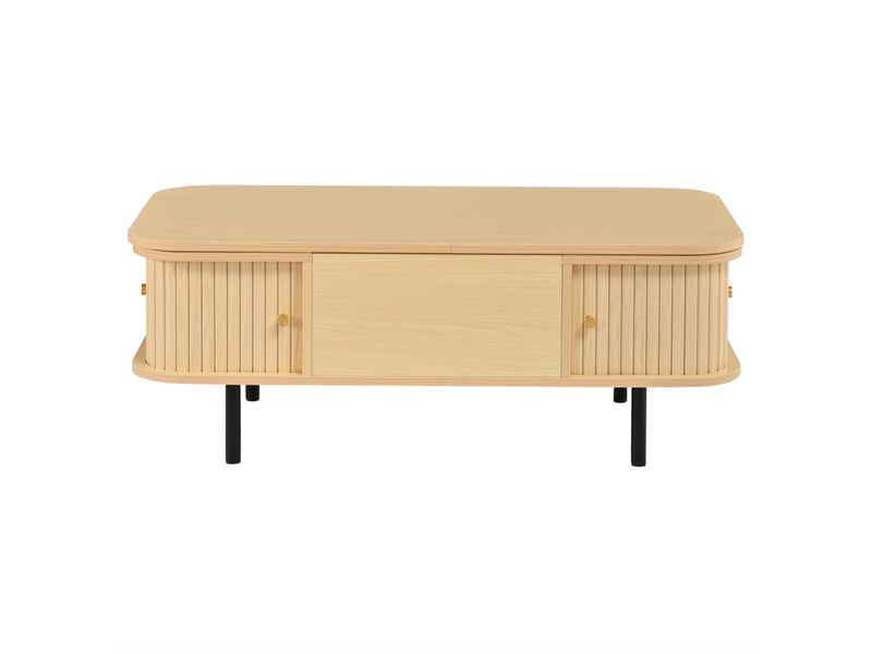  Table basse relevable avec rangement, table salon en mdf coloris naturel, 101x51x52.5 cm  - Conforama R