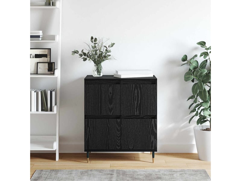  Buffet - bahut - meuble de rangement chêne noir 60 x 35 x 70 cm  - Conforama D