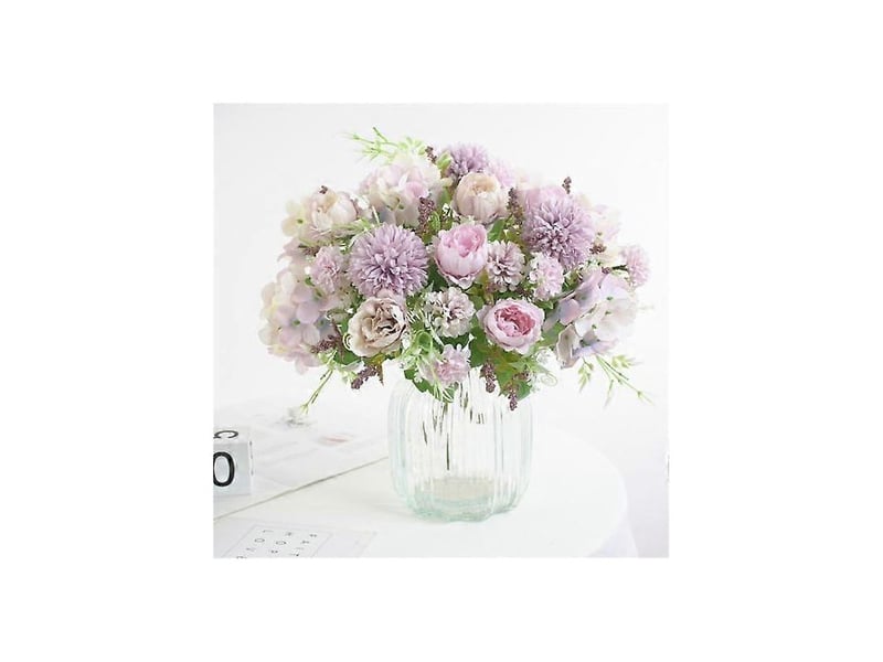  Fleur artificielle pivoine imitation, vive, imperméable et inaltérable, pour chambre à coucherchampagne, blanc  - Conforama B