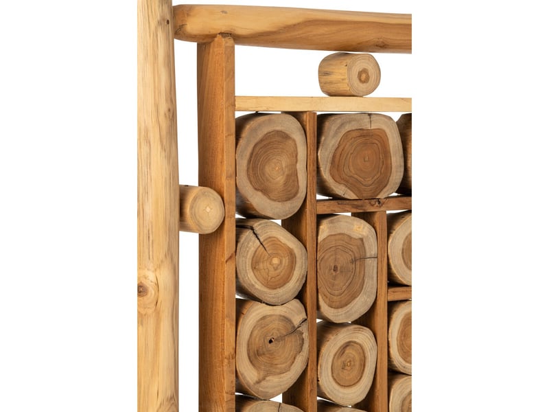  Paravent rondins en bois amaury 180cm naturel  - Conforama D