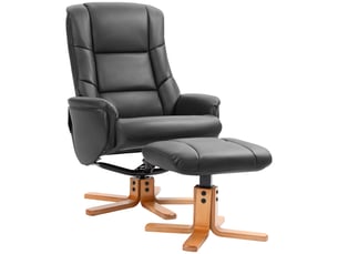 Fauteuil inclinable avec repose-pieds, fonction inclinable, revêtement en similicuir, jusqu'à 150 kg, 71 x 84 x 102 cm, noir