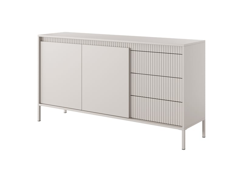  Buffet hatomo, commode 3 tiroirs, 154x40x81h cm beige Hatomo - Conforama E
