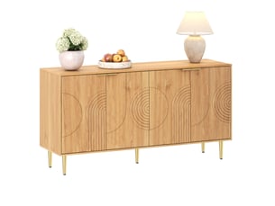 Buffet 4 porte(s) OKWISH - 140 cm coloris bois clair