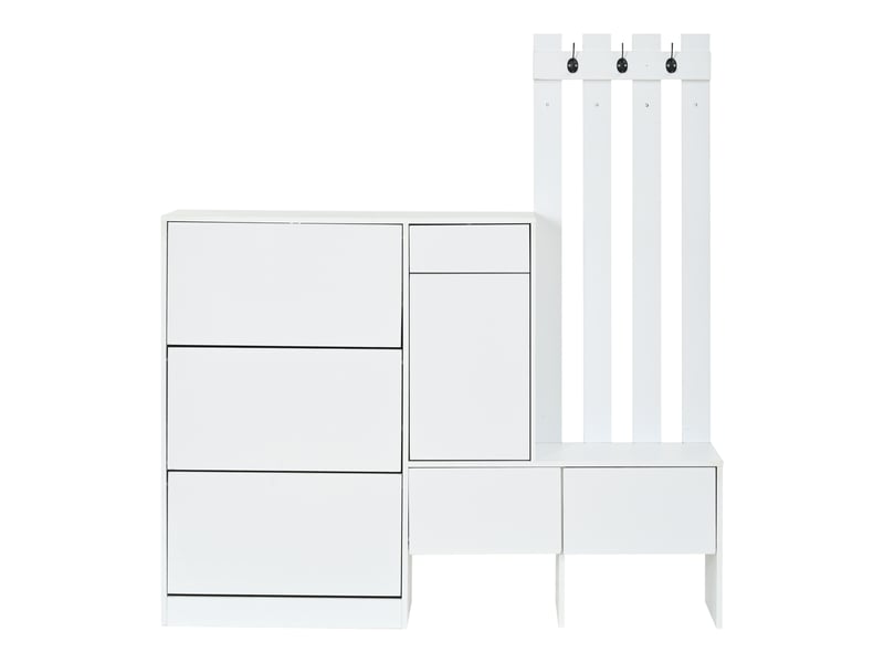  Portemanteau avec banc et rangement 160 x 160 cm en mdf blanc  - Conforama R