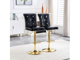 tabouret de bar assise réglable en hauteur HAUSS SPOLE - noir hauteur d'assise 64 cm vendu Par paire