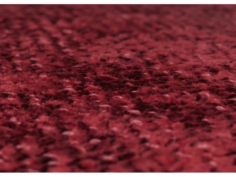 Lot de 2 chaises de salle à manger pivotantes à 180° avec retour automatique assise rembourrée et protections de sol réglables tissu chenille bordeaux et fer 04_0009908 - Conforama C