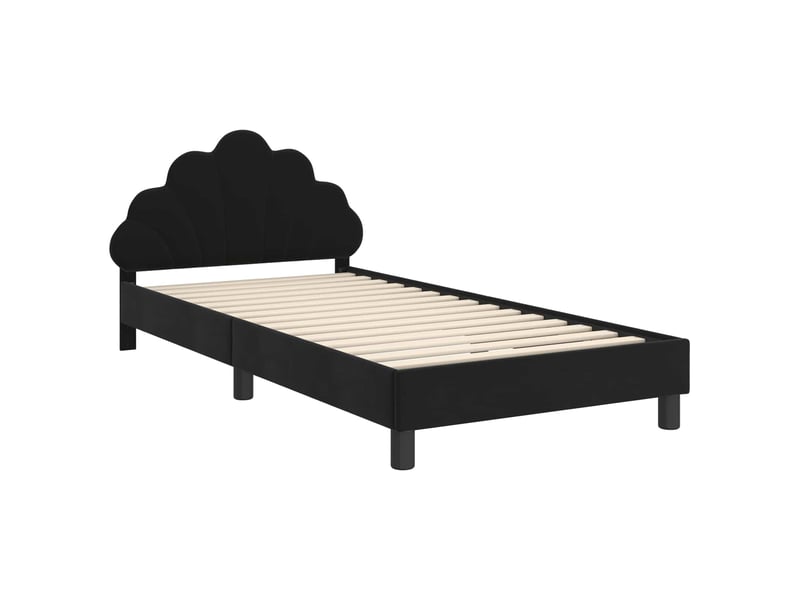  Cadre de lit pour enfants - lit jeune avec tête de lit noir 80 x 200 cm  - Conforama D