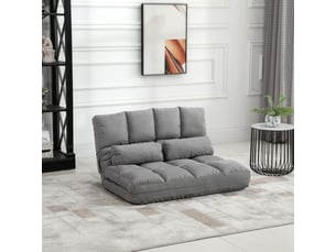 Canapé droit convertible <strong>CHICFURN</strong> <strong></strong> 2 places Tissu gris avec coffre de rangement