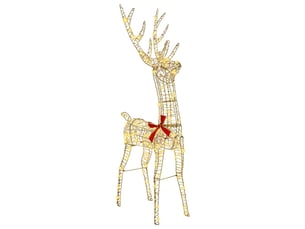 Renne, éclairage de noël, décoration de noël 3d 140 led blanc chaud 128 cm pet cf62040